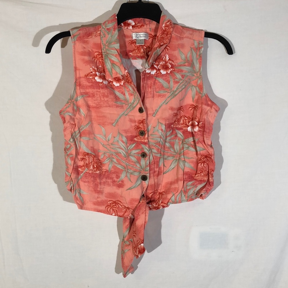 Christopher & Banks Multi-color Floral Blouse
